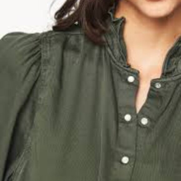 ba&sh Olive Green Axelle Blouse size 1 (S) - Picture 6 of 7